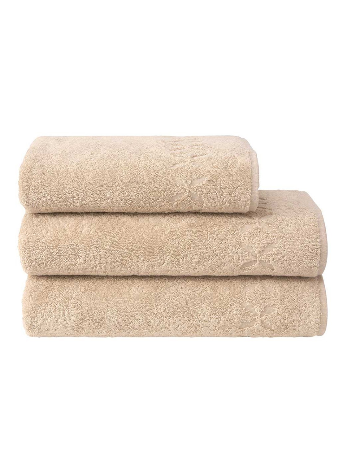 Yves Delorme Nature Amande washand - 550 gr/m2 - 33 x 33 cm - voorkant 3 creme