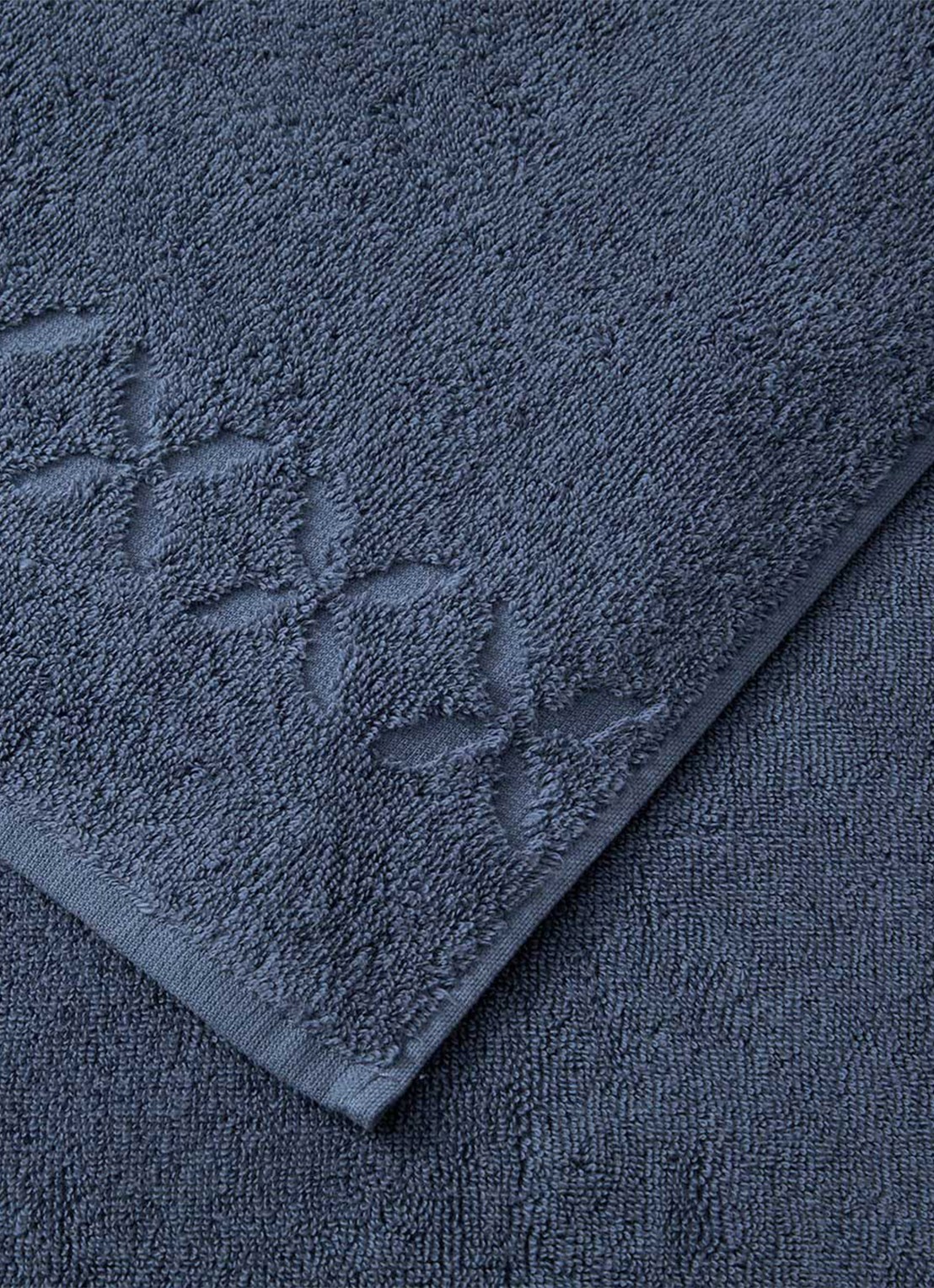 Yves Delorme Nature Amande washand - 550 gr/m2 - 33 x 33 cm - achterkant staalblauw