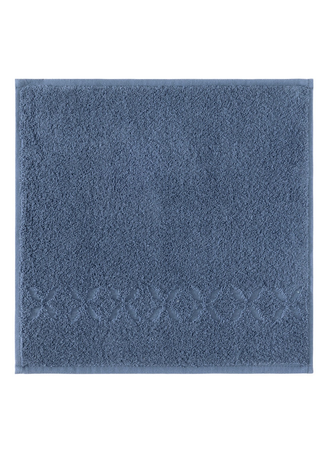 Yves Delorme Nature Amande washand - 550 gr/m2 - 33 x 33 cm - voorkant 2 staalblauw
