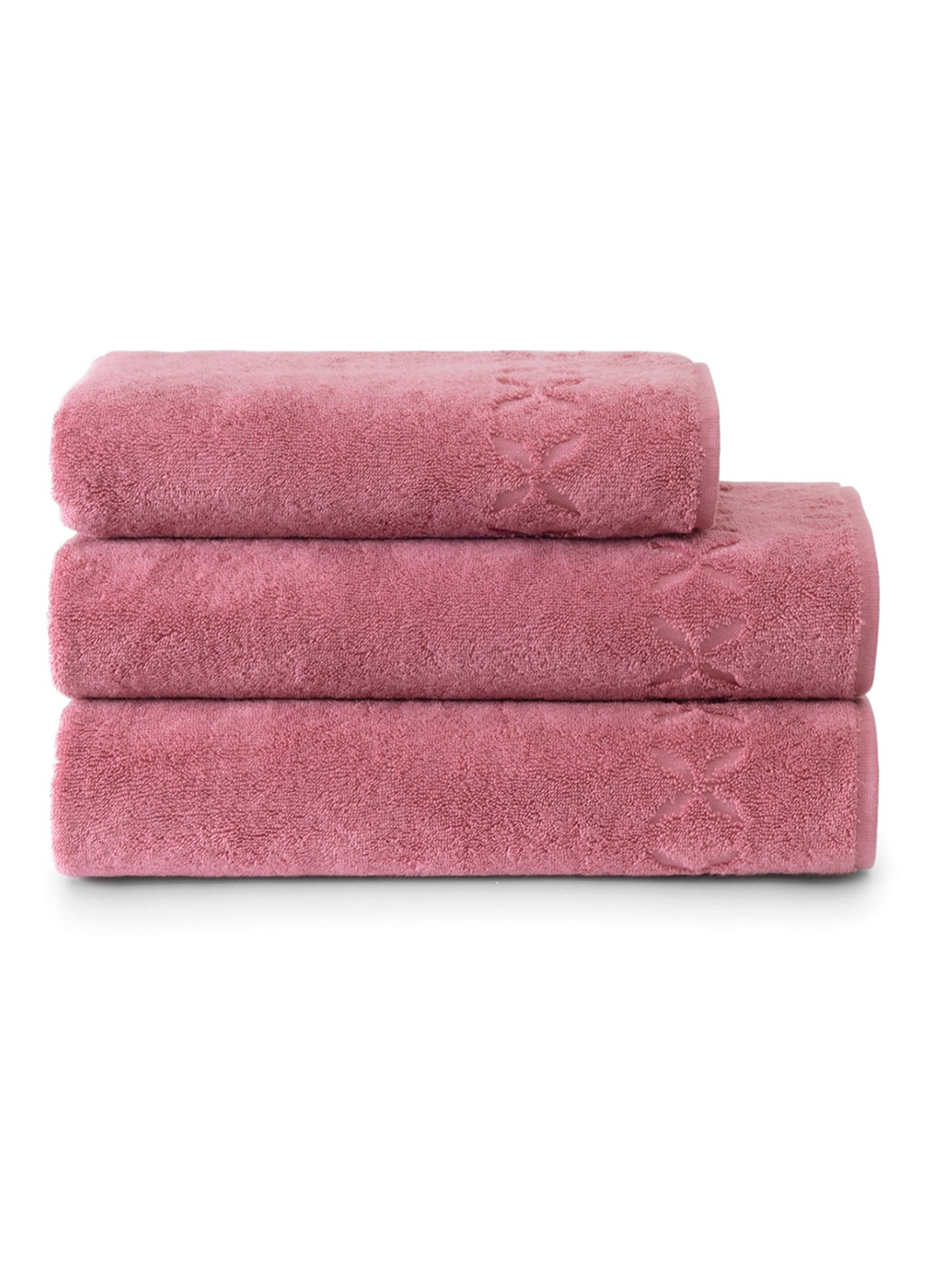 Yves Delorme Nature Amande washand - 550 gr/m2 - 33 x 33 cm - achterkant roze