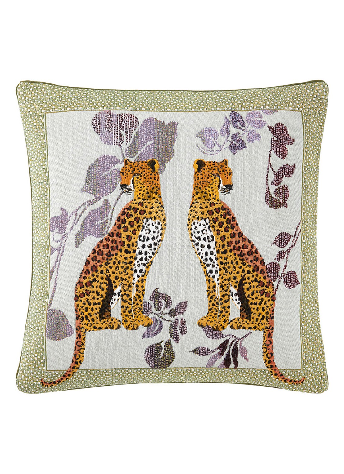 Yves Delorme Ophelia sierkussenhoes 45 x 45 cm - voorkant 4 gebroken wit