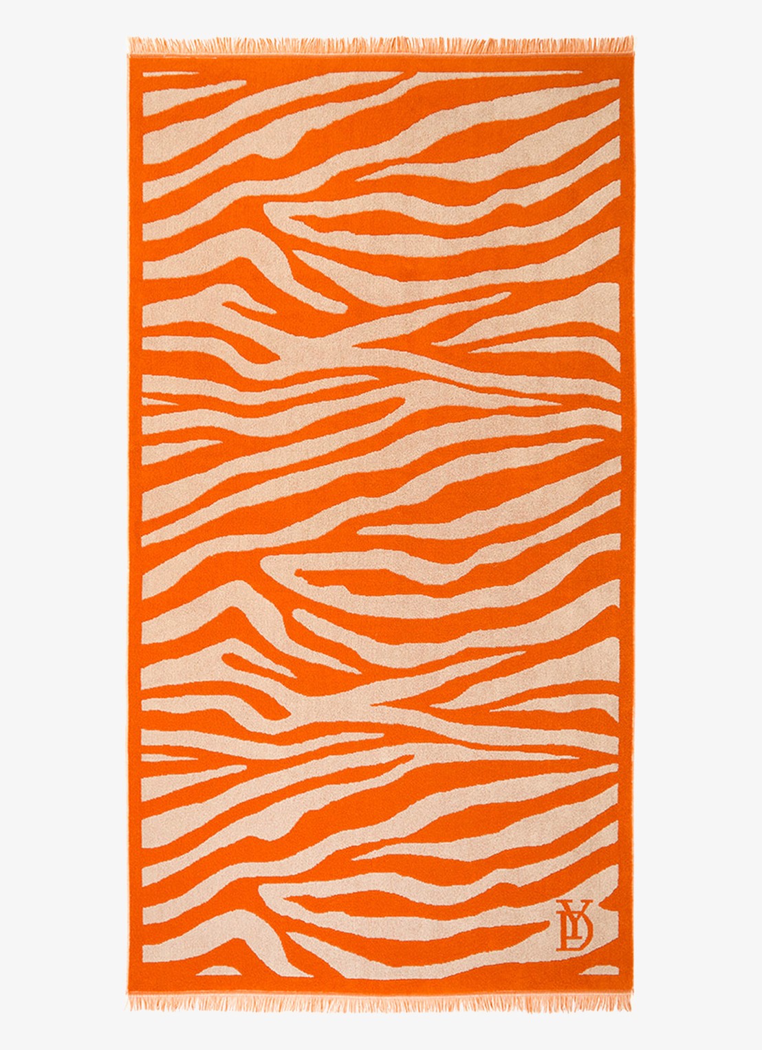 Yves Delorme Pampa strandlaken van  katoen 90 x 160 cm - voorkant 3 orange