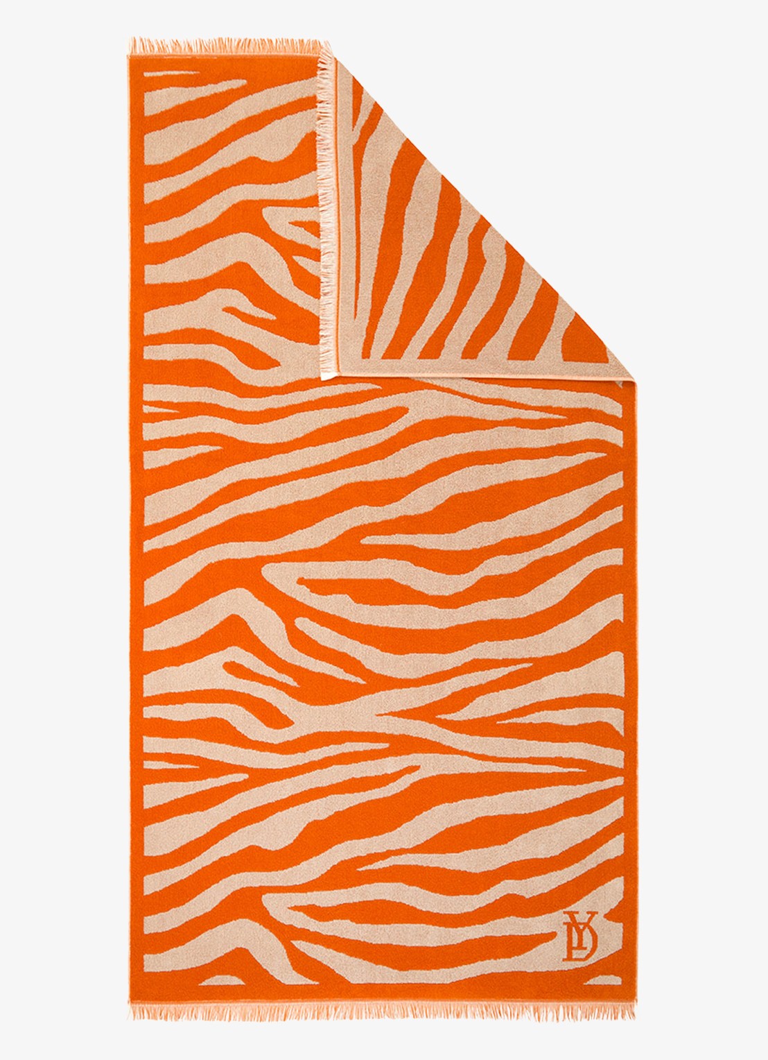 Yves Delorme Pampa strandlaken van  katoen 90 x 160 cm - voorkant 4 orange