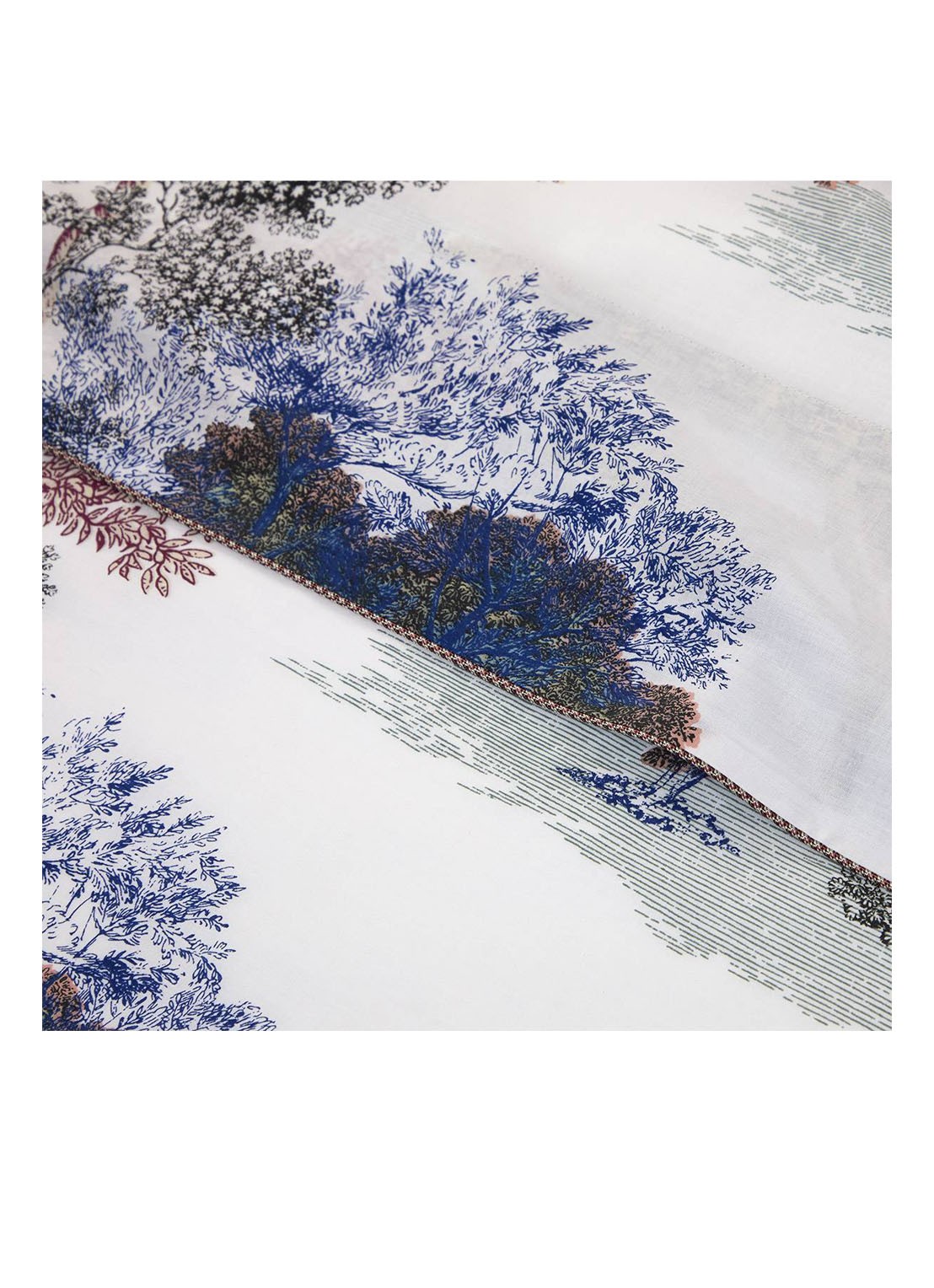 Yves Delorme Parc laken van  katoen 80 TC - voorkant 2 blauw