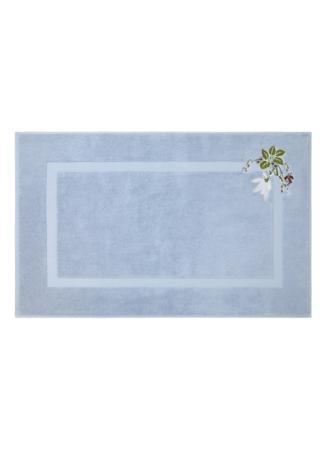 Yves Delorme Rameau badmat 55 x 90 cm - voorkant 2 lichtblauw