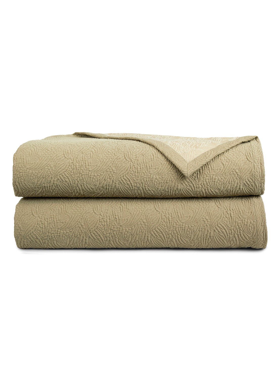 Yves Delorme Santoli bedsprei - voorkant khaki