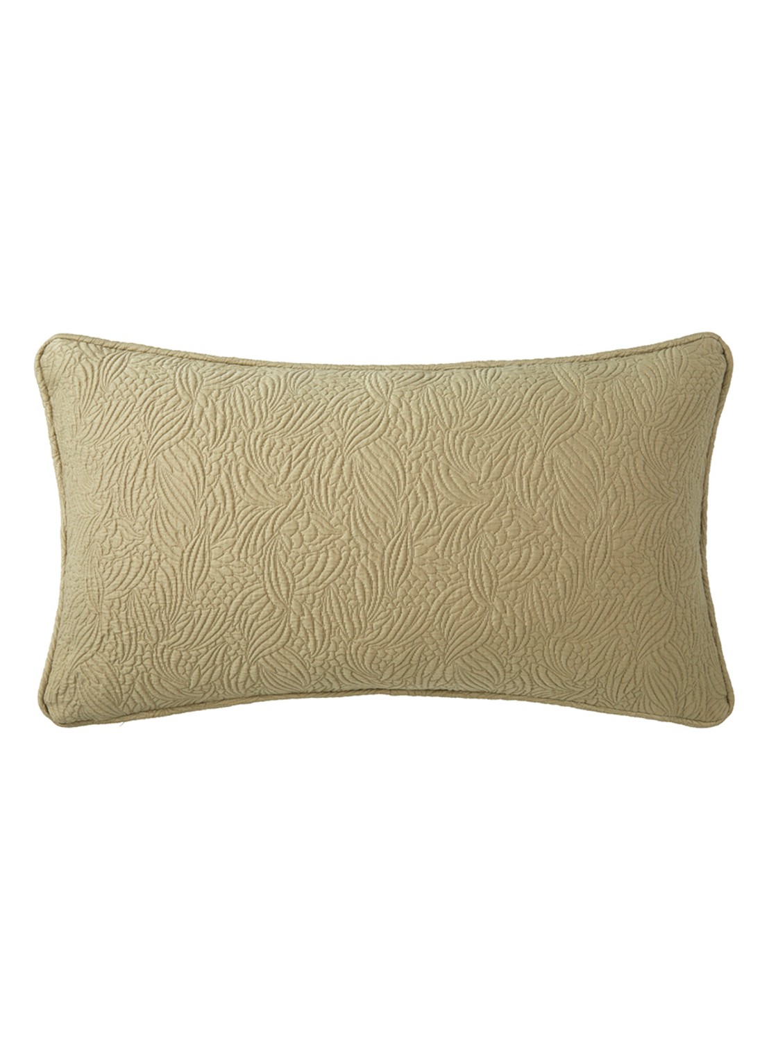 Yves Delorme Santoli sierkussenhoes 33 x 57 cm - voorkant 3 khaki