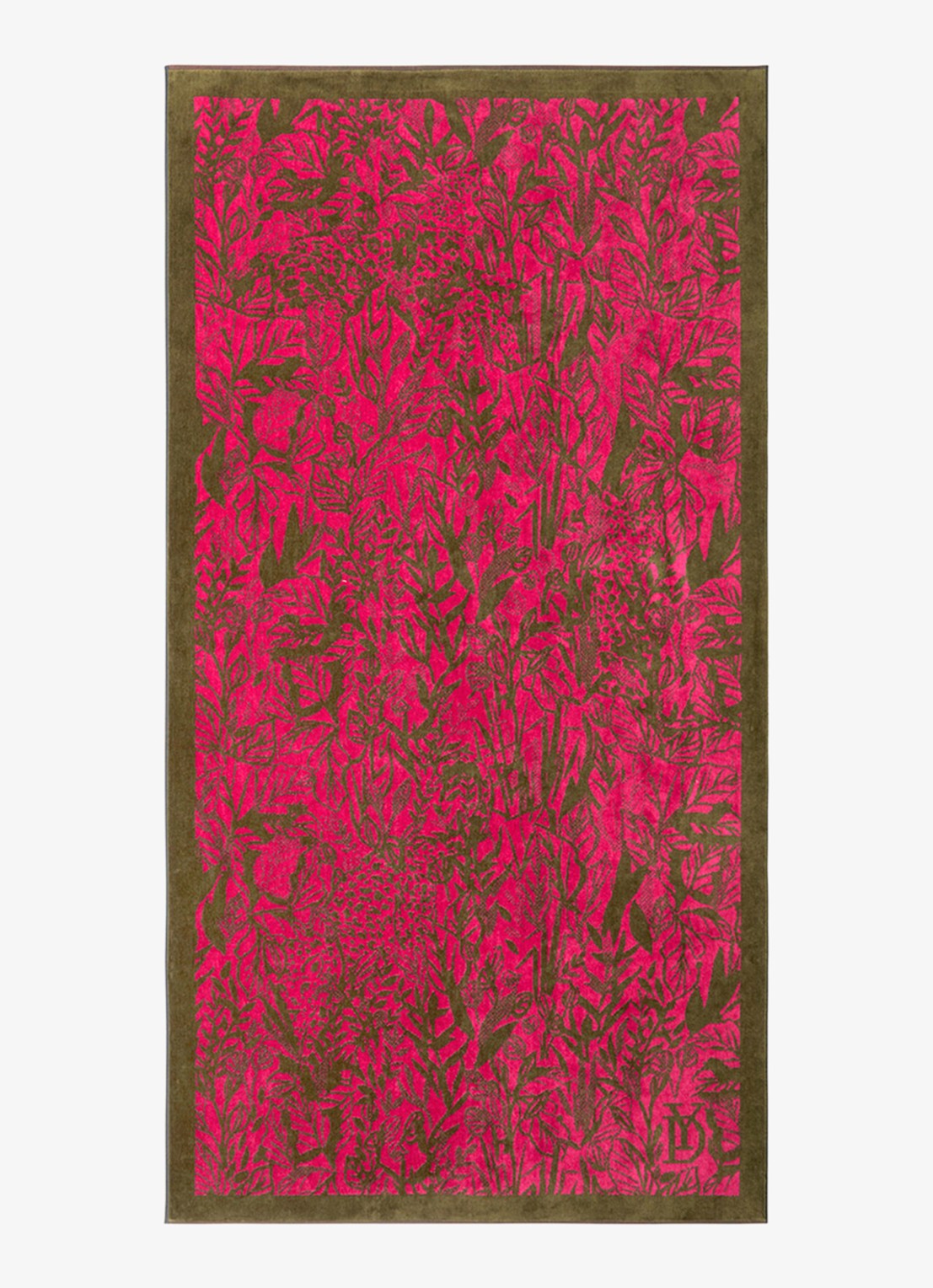 Yves Delorme Sao strandlaken van  katoen 90 x 160 cm - voorkant 4 donkerroze