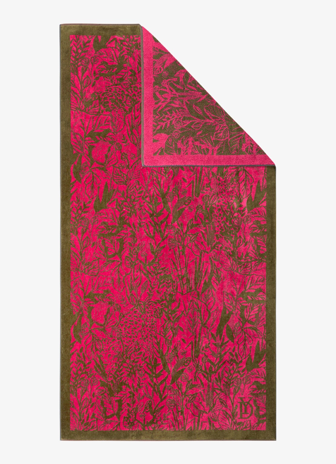 Yves Delorme Sao strandlaken van  katoen 90 x 160 cm - voorkant 5 donkerroze