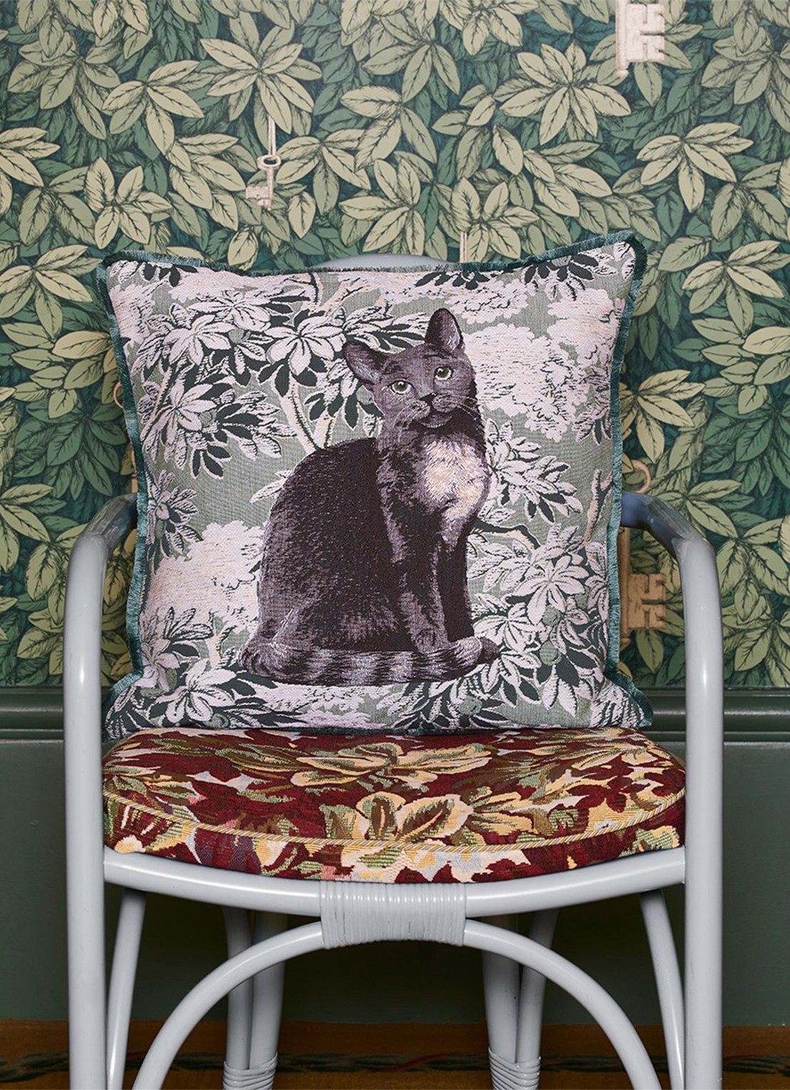 Yves Delorme Scarlett sierkussenhoes 45 x 45 cm - detail 5 groen
