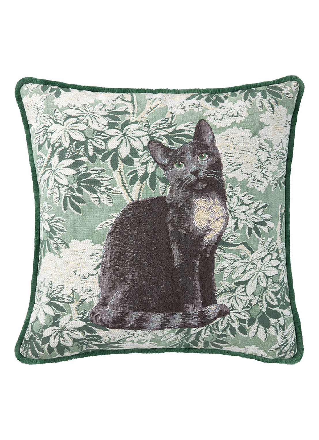 Yves Delorme Scarlett sierkussenhoes 45 x 45 cm - voorkant 2 groen