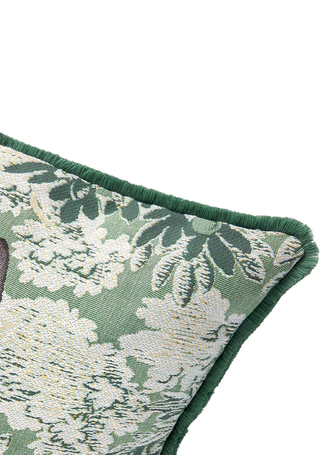 Yves Delorme Scarlett sierkussenhoes 45 x 45 cm - voorkant 3 groen