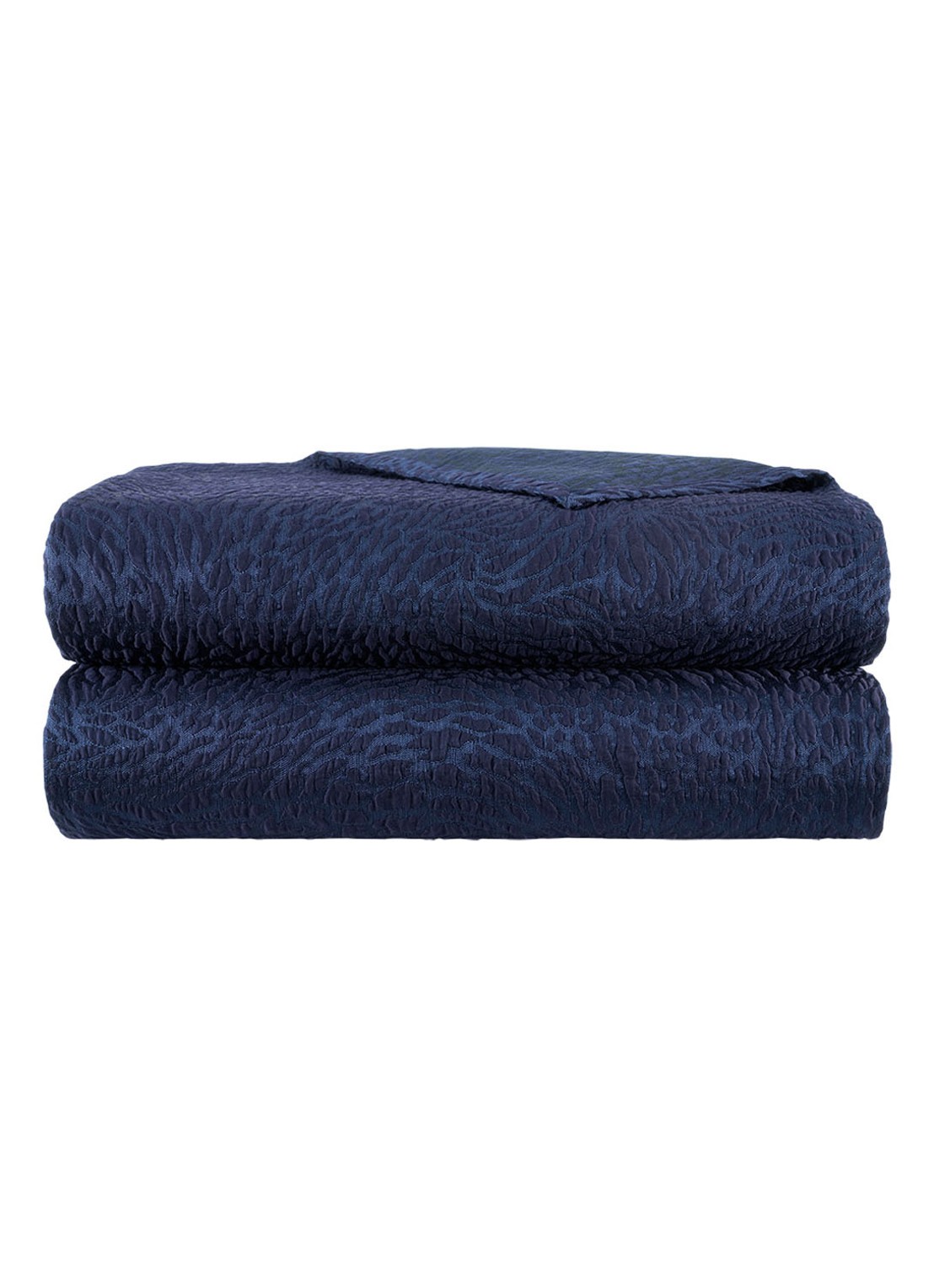 Yves Delorme Souvenir bedsprei in katoenblend - voorkant blauw