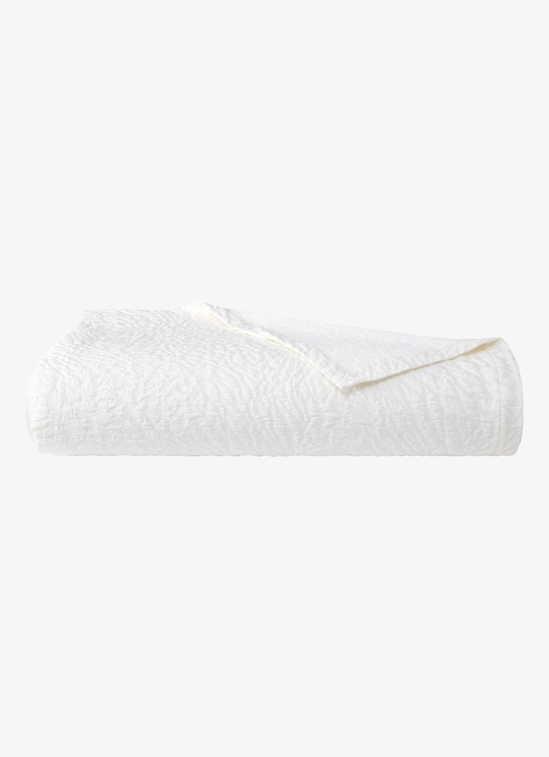 Yves Delorme Souvenir bedsprei in katoenblend - voorkant 2 wit