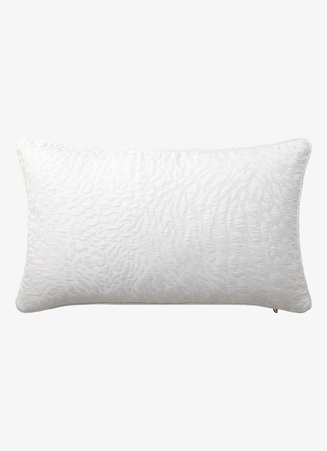 Yves Delorme Souvenir kussenhoes in zijdeblend 33 x 57 cm - voorkant 4 wit