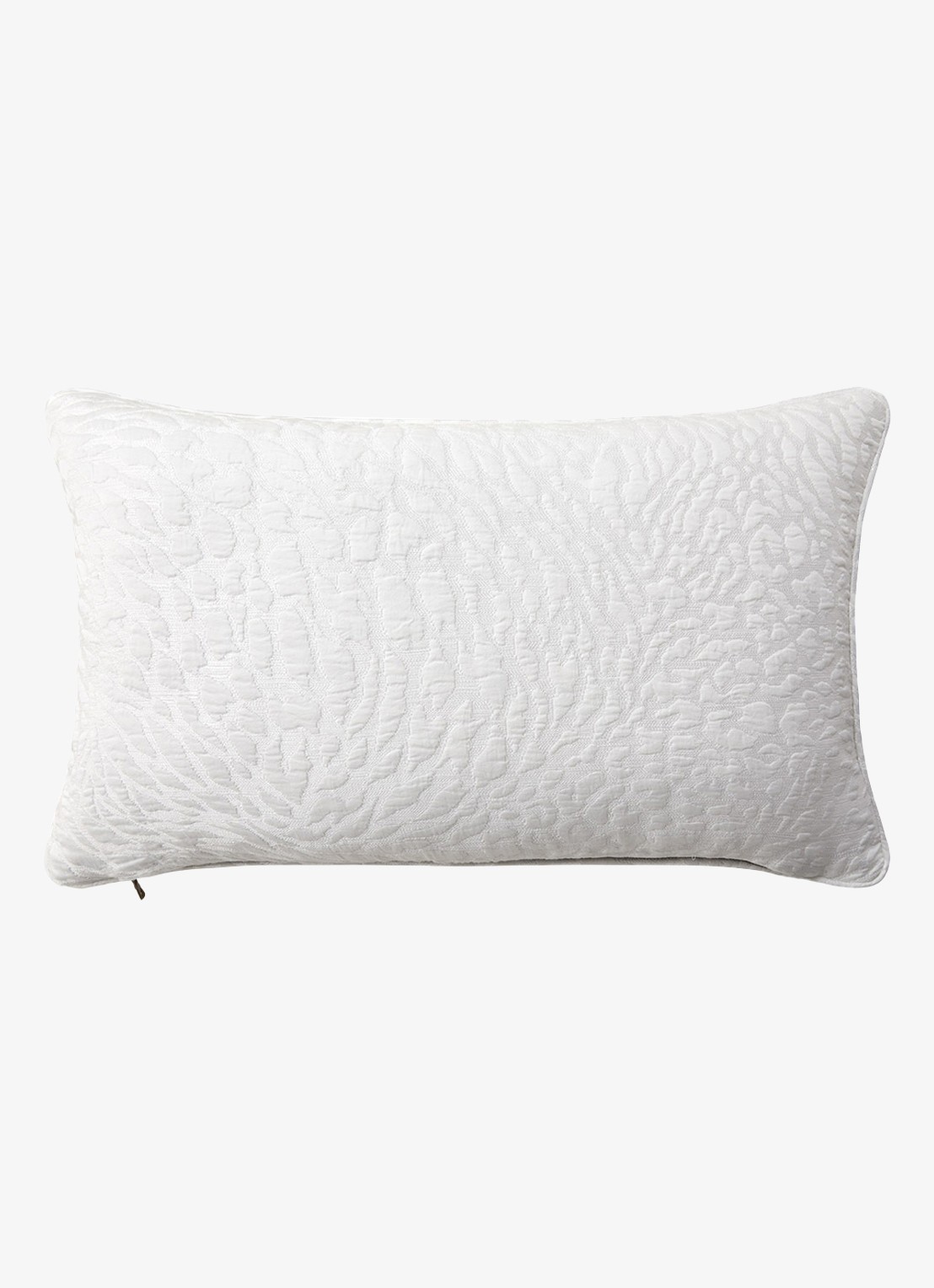 Yves Delorme Souvenir kussenhoes in zijdeblend 33 x 57 cm - voorkant 5 wit