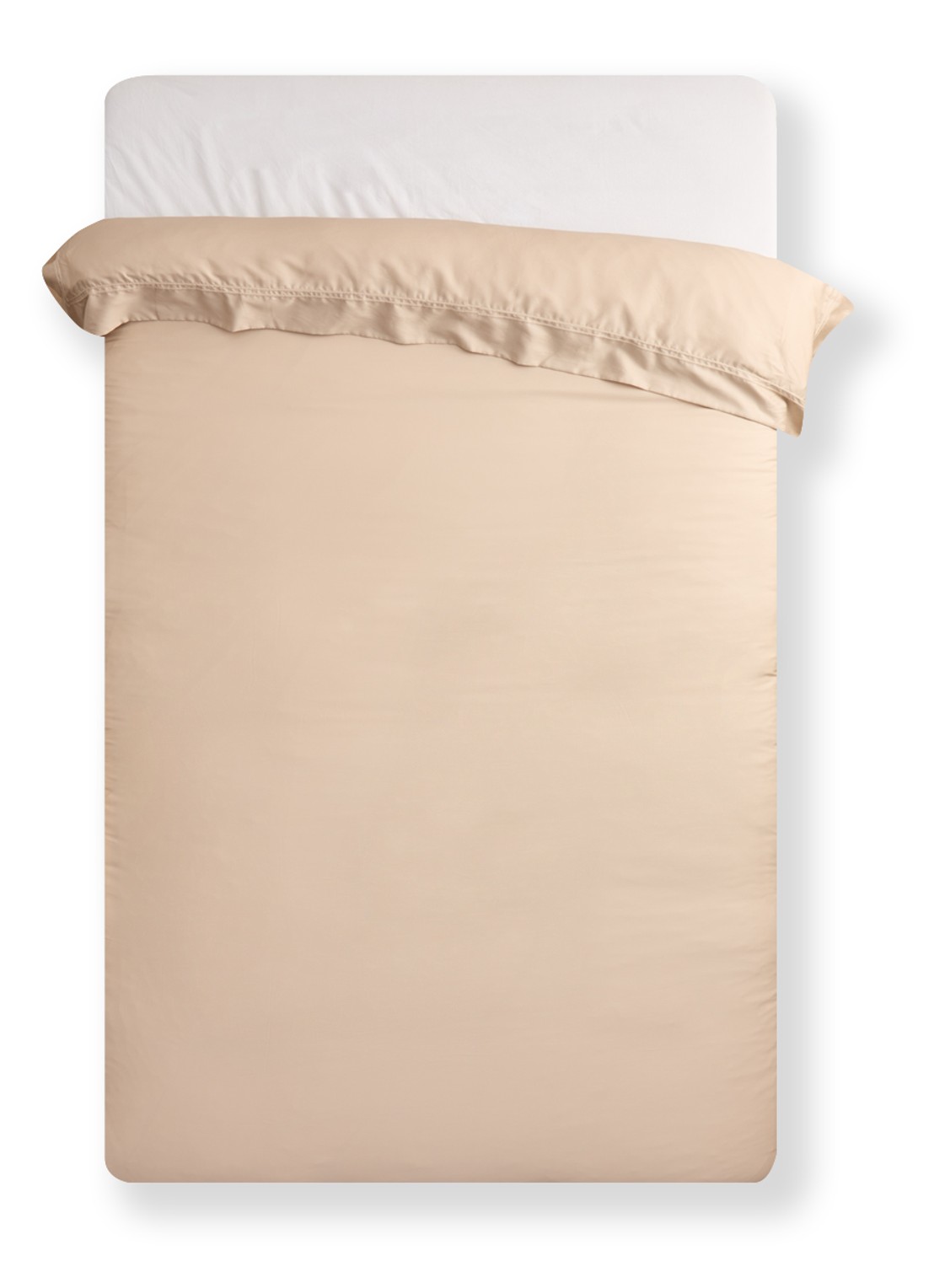 Yves Delorme Triomphe dekbedovertrek van katoensatijn 310TC - exclusief kussenslopen - voorkant beige
