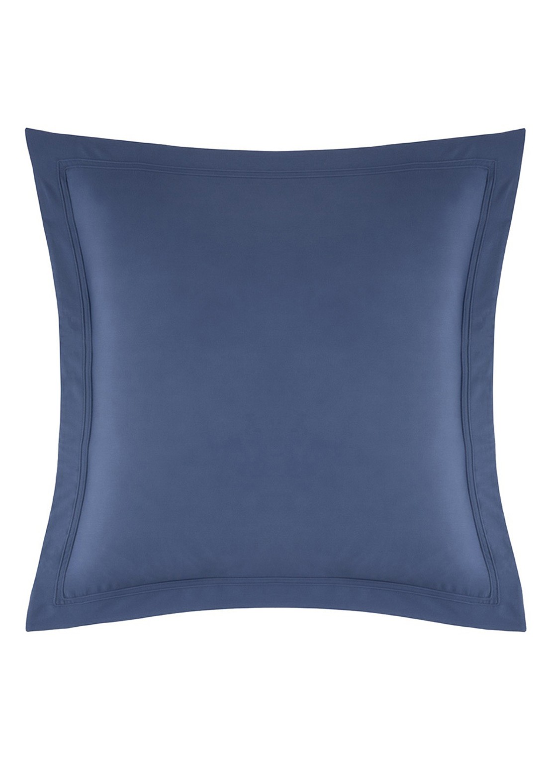 Yves Delorme Triomphe kussensloop van katoensatijn 120TC - voorkant 3 donkerblauw