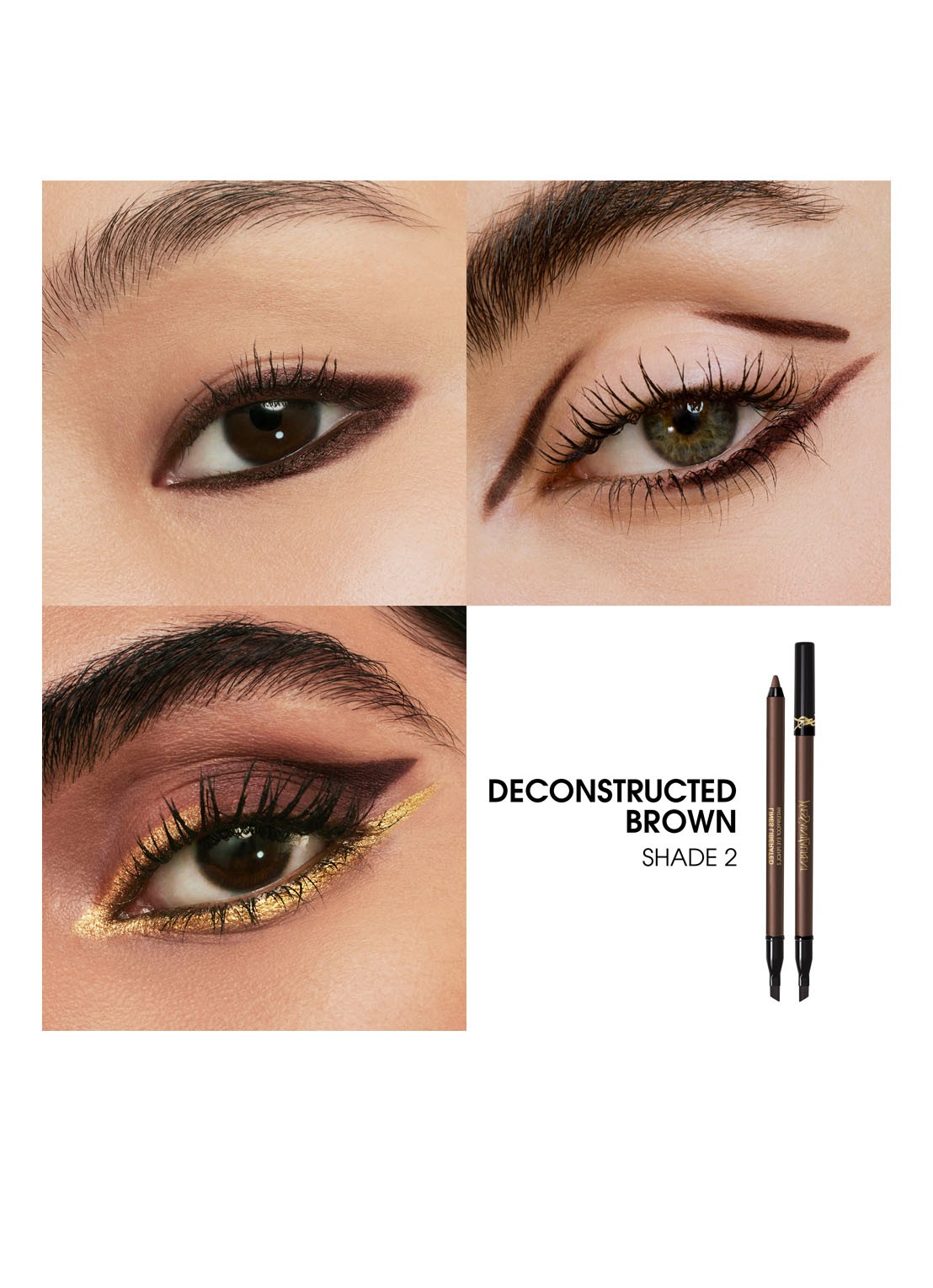 Yves Saint Laurent Lines Liberated - waterproof oogpotlood - detail 3 02 deconstructed brown