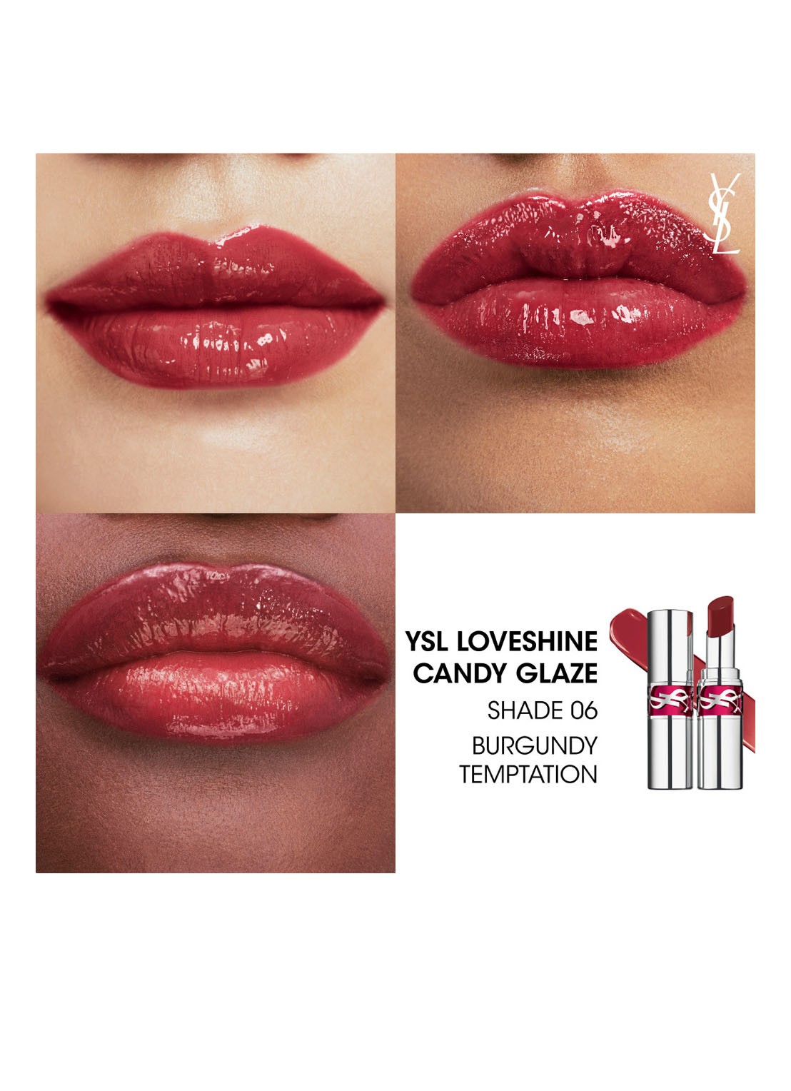 Yves Saint Laurent Loveshine Candy Glaze - lipgloss - detail 3 06 burgundy temptation