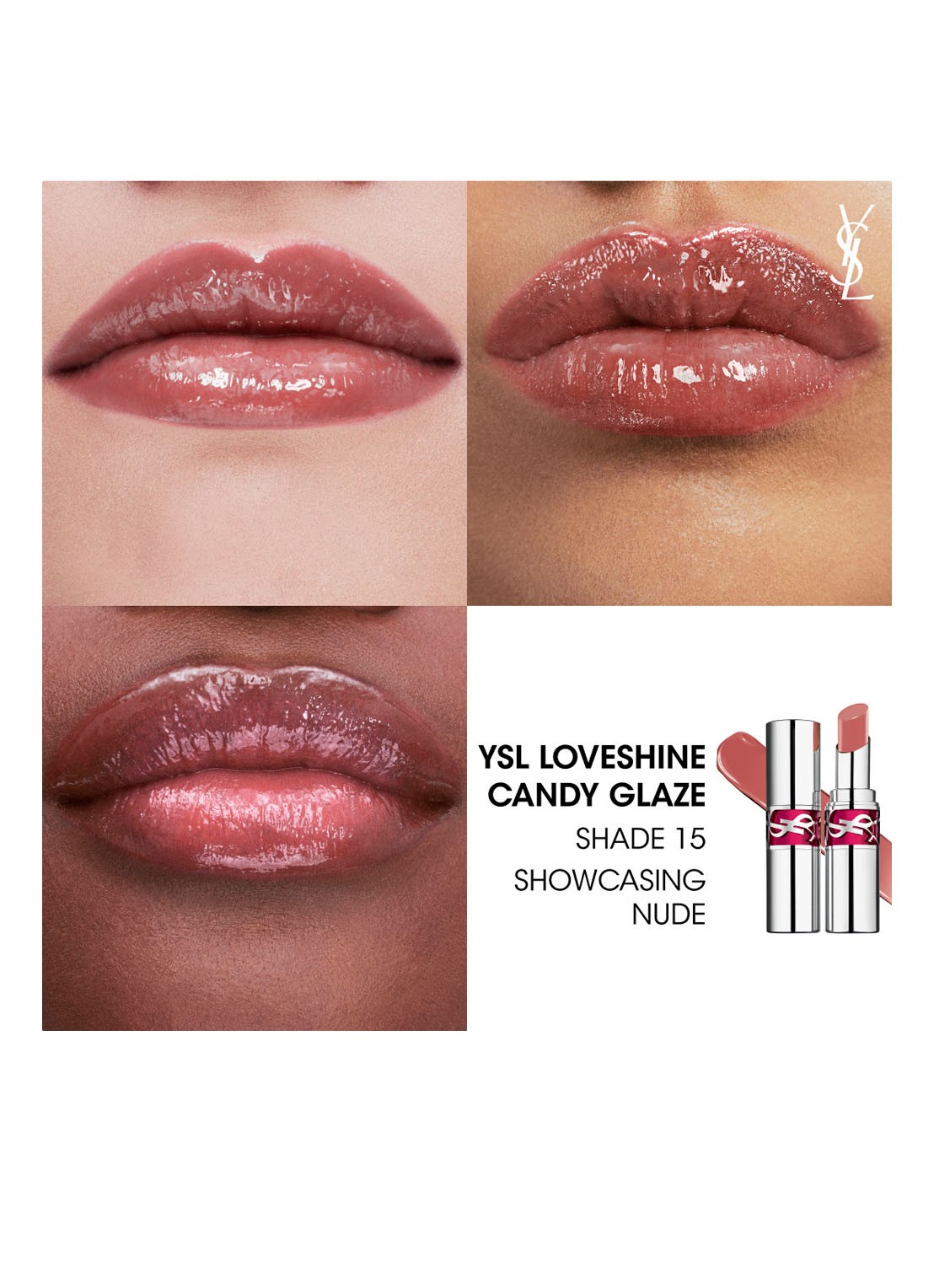 Yves Saint Laurent Loveshine Candy Glaze - lipgloss - detail 3 15 showcasing nude
