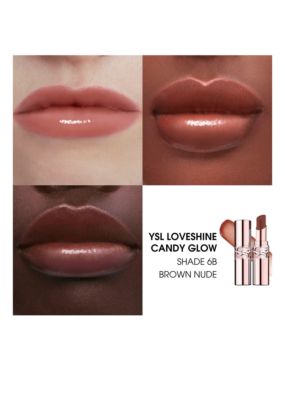 Yves Saint Laurent  Loveshine Candy Glow - getinte lipbalsem - detail 3 6b brown nude