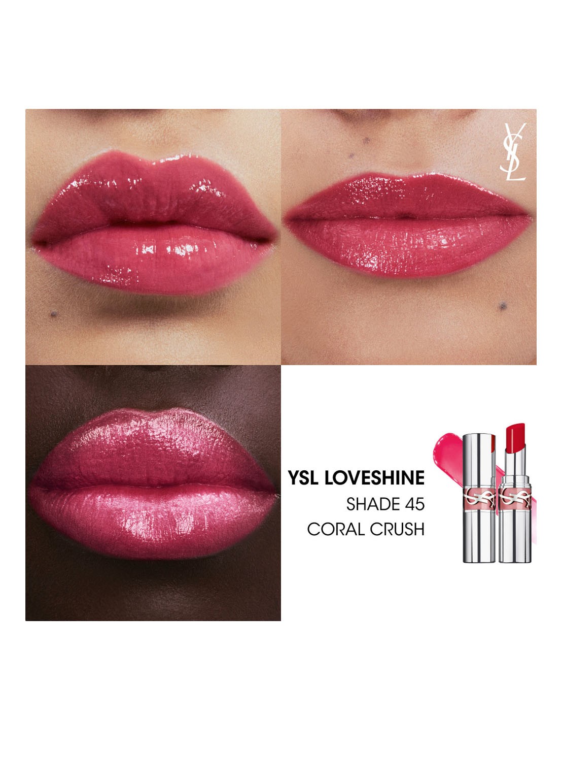 Yves Saint Laurent Loveshine - lipstick - detail 2 45 coral crush