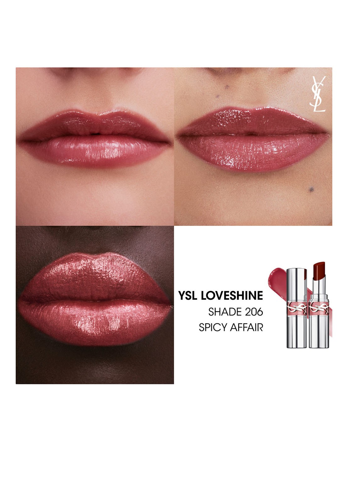 Yves Saint Laurent Loveshine - lipstick - detail 4 206 spicy affair