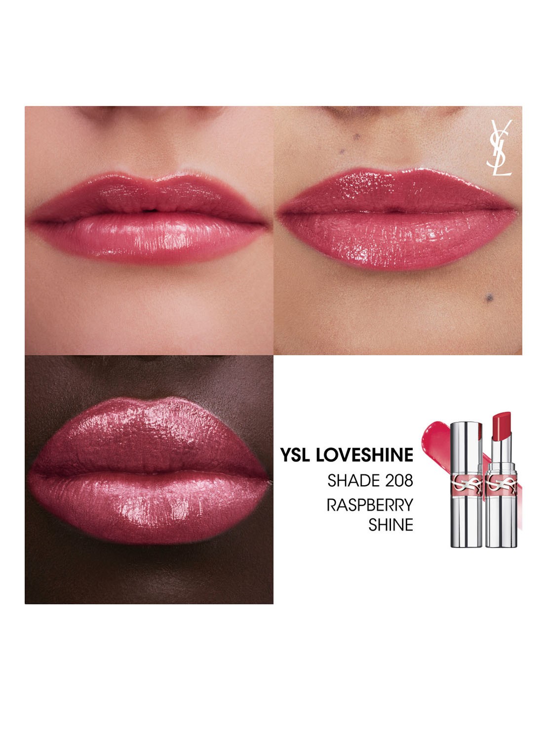 Yves Saint Laurent Loveshine - lipstick - detail 2 208 raspberry shine