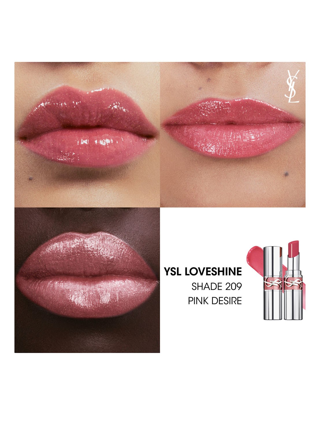 Yves Saint Laurent Loveshine - lipstick - detail 4 209 pink desire
