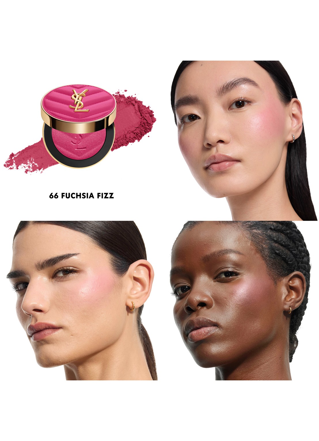 Yves Saint Laurent Make Me Blush Bold Blurring Blush - poeder blush  - achterkant 7 66 fuchsia fizz