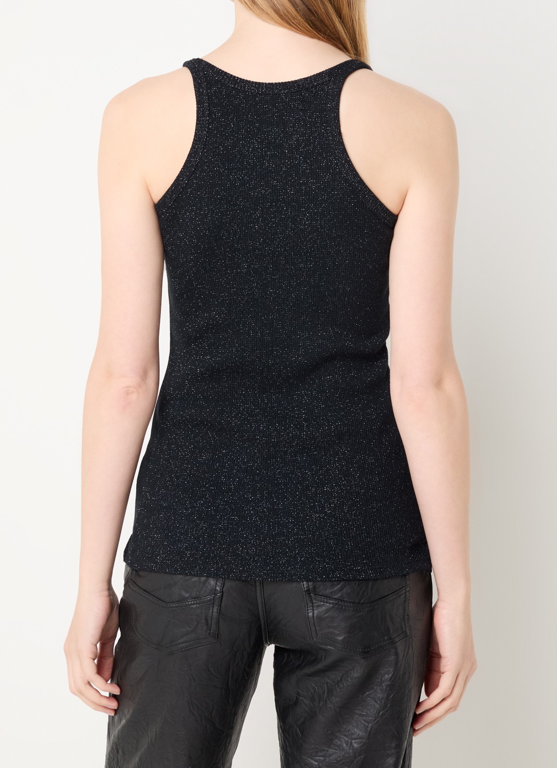 Zadig&Voltaire Alba tanktop met lurex - achterkant zwart
