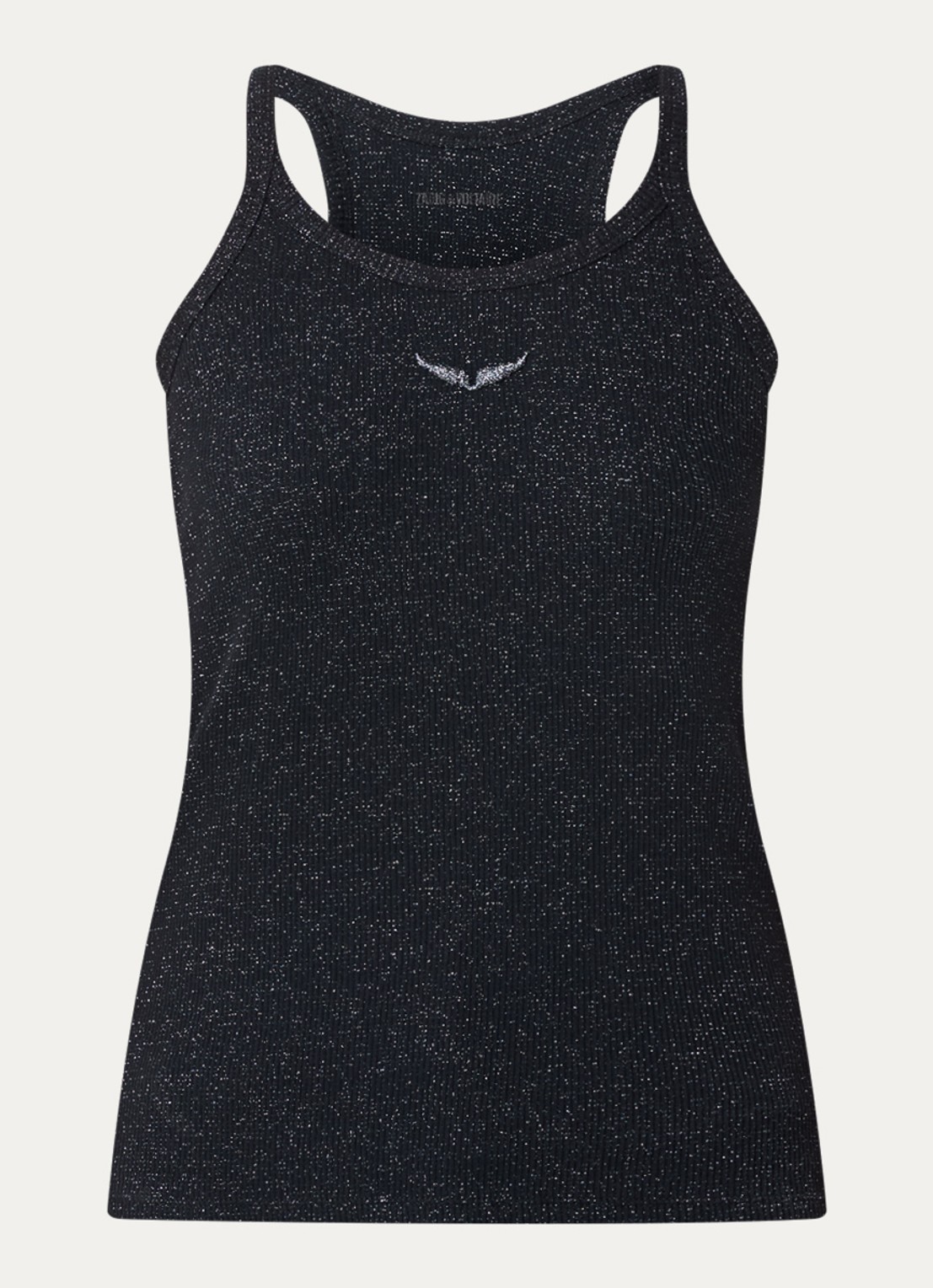 Zadig&Voltaire Alba tanktop met lurex - voorkant 2 zwart