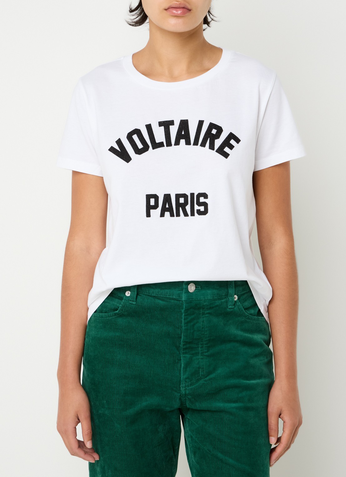 Zadig&Voltaire Alys T-shirt met logoborduring - detail 3 wit