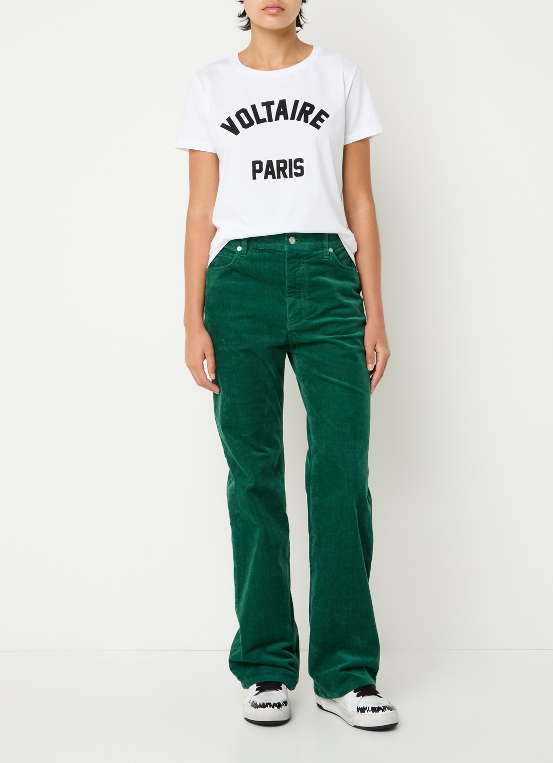 Zadig&Voltaire Alys T-shirt met logoborduring - voorkant 2 wit