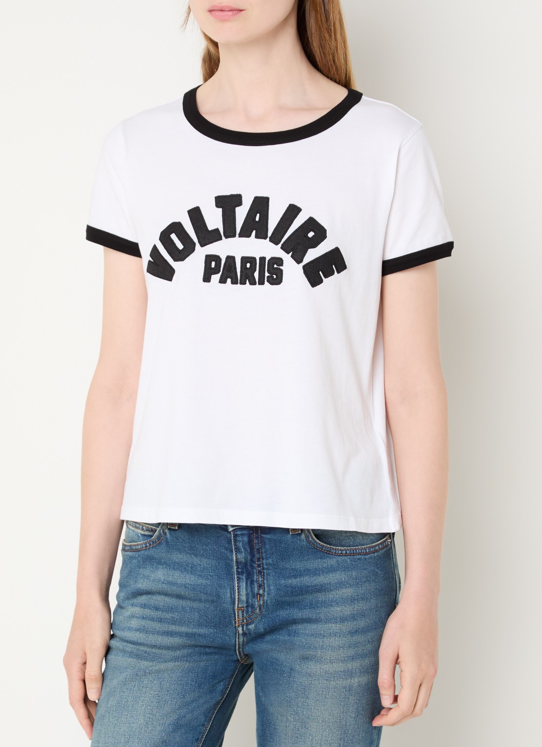 Zadig&Voltaire Alys T-shirt met logoborduring - detail 3 wit