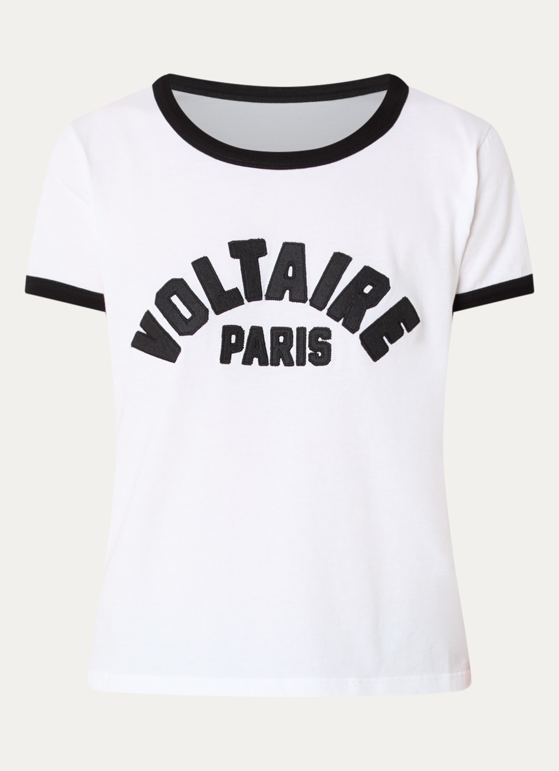 Zadig&Voltaire Alys T-shirt met logoborduring - voorkant wit