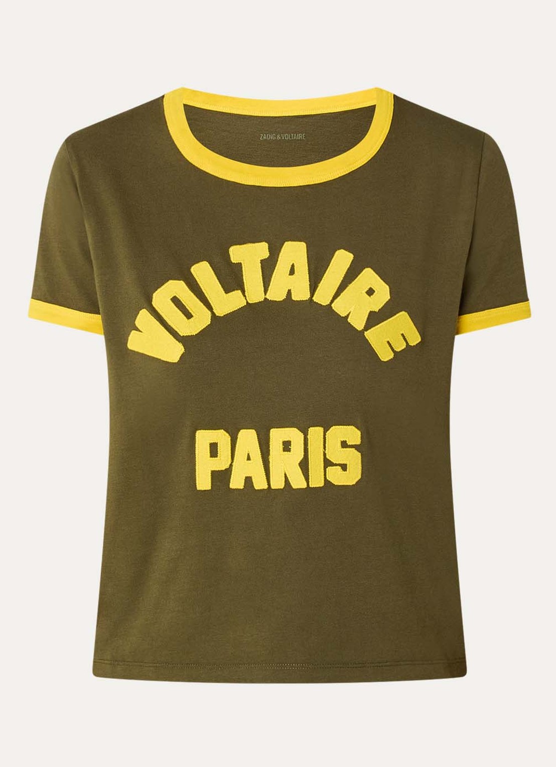 Zadig&Voltaire Alys T-shirt met logoborduring - voorkant 2 bronsgroen
