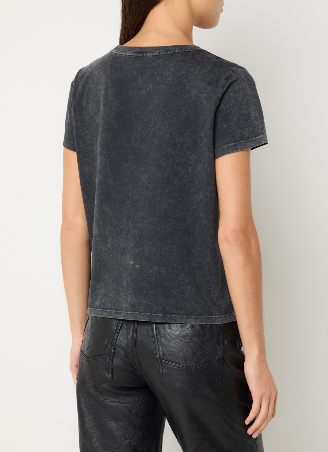 Zadig&Voltaire Alys T-shirt met logoprint en strass - achterkant 3 antraciet