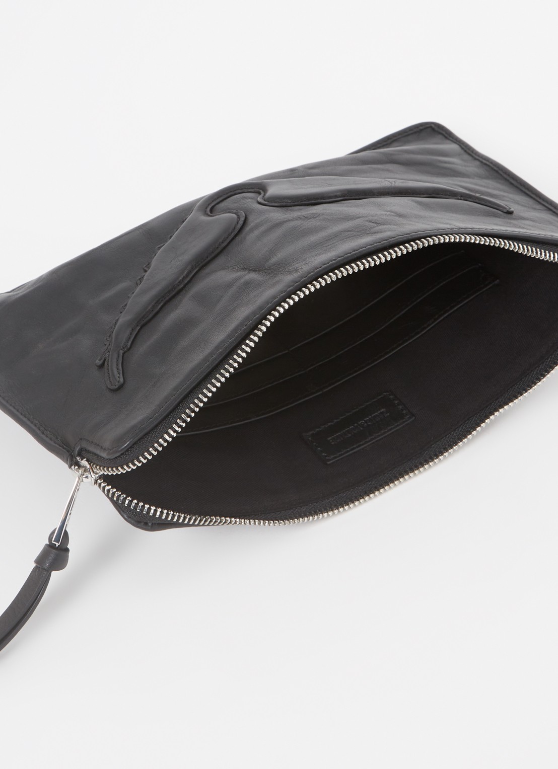 Zadig&Voltaire Angel clutch van kalfsleer - detail 2 zwart