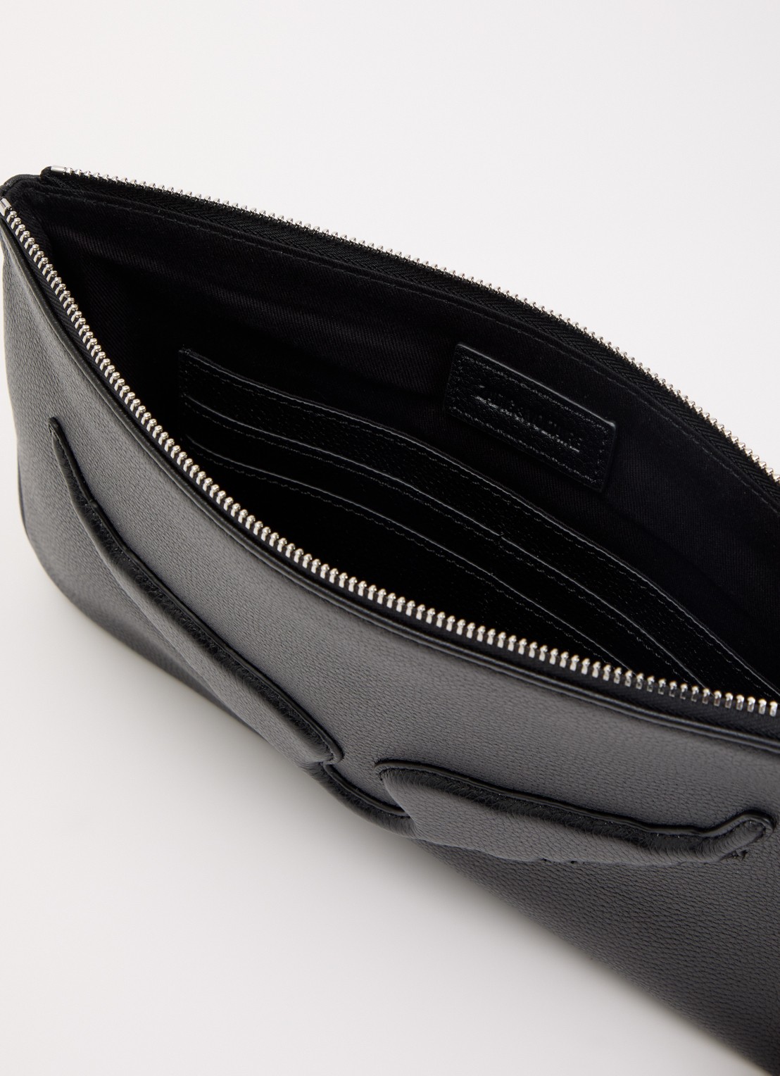 Zadig&Voltaire Angel clutch van leer met logo - detail 3 zwart