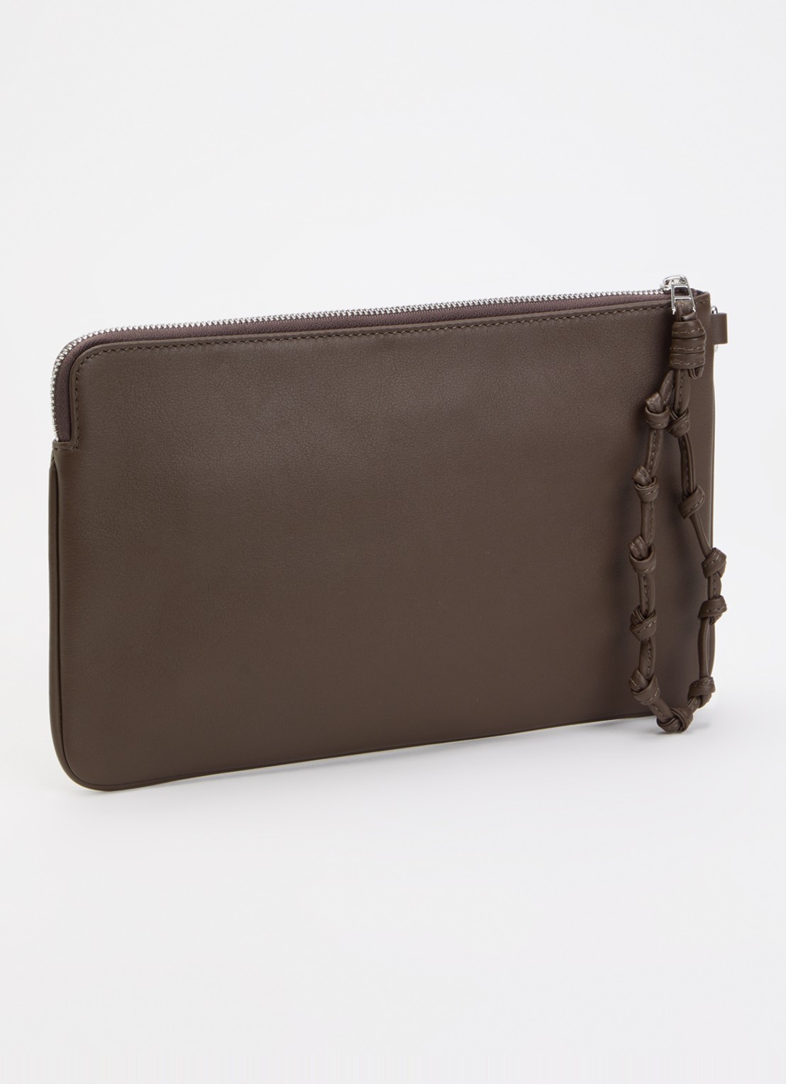 Zadig&Voltaire Angel clutch van leer met logo - achterkant bruin