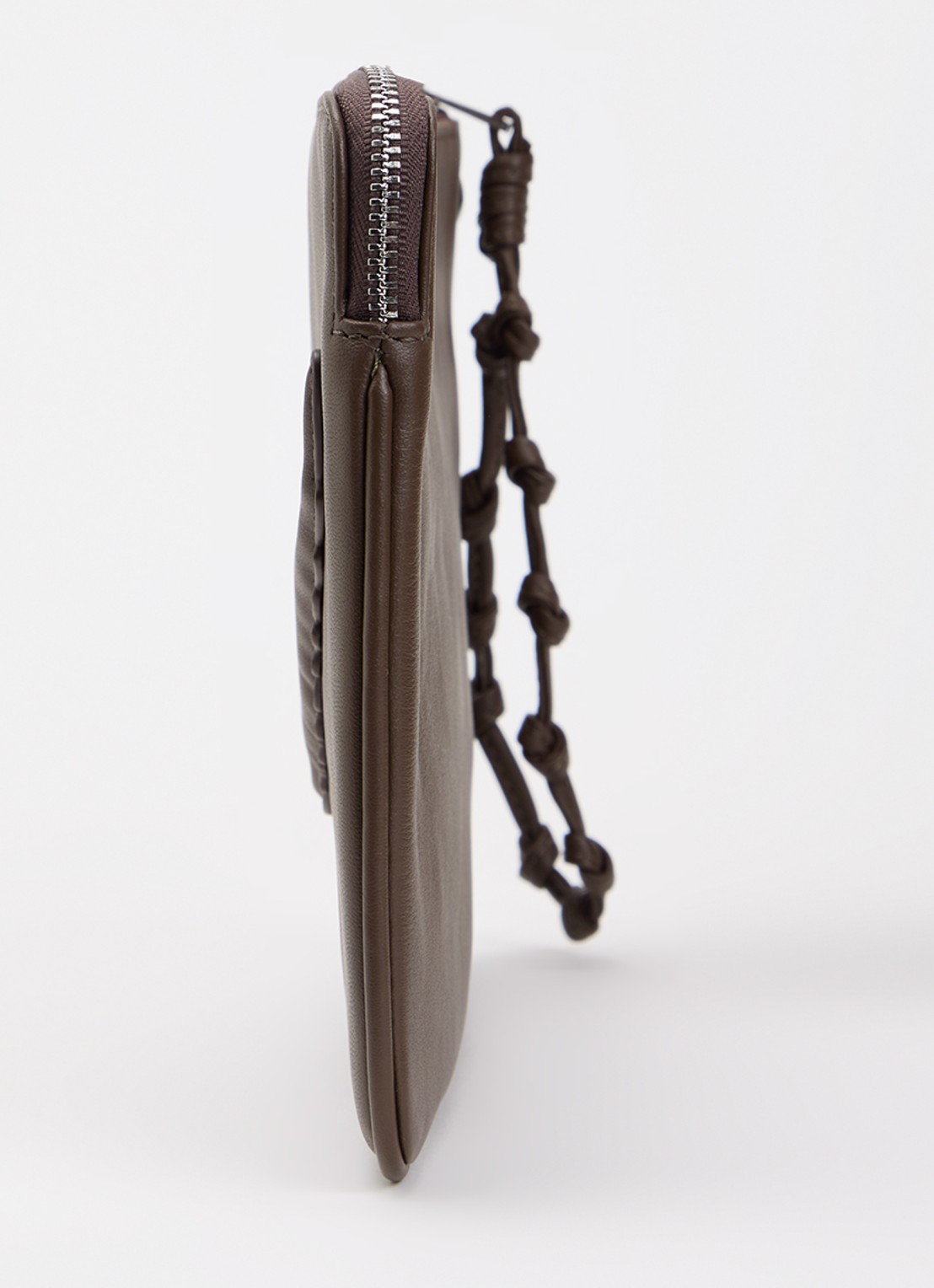 Zadig&Voltaire Angel clutch van leer met logo - detail 4 bruin