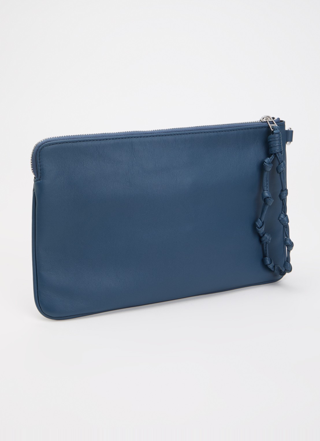 Zadig&Voltaire Angel clutch van leer met logo - achterkant petrol