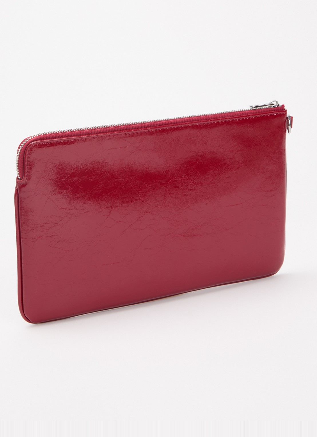 Zadig&Voltaire Angel clutch van leer met logo - achterkant 2 cranberryrood