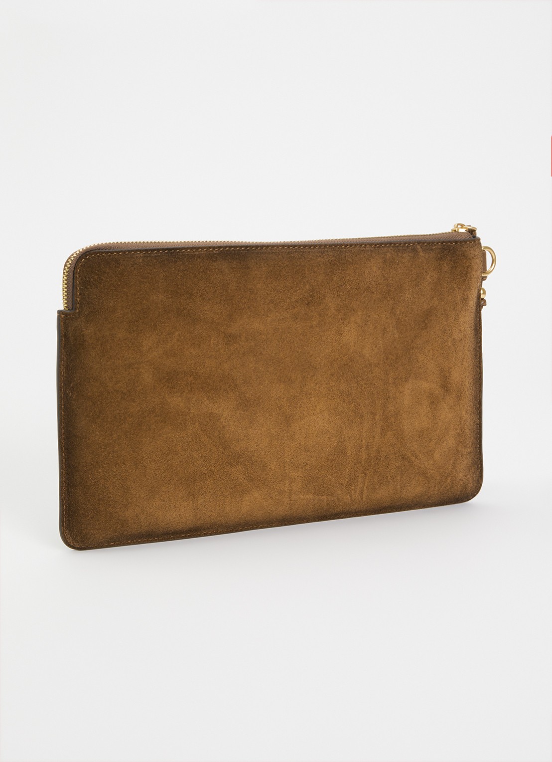 Zadig&Voltaire Angel clutch van suède - achterkant 5 cognac