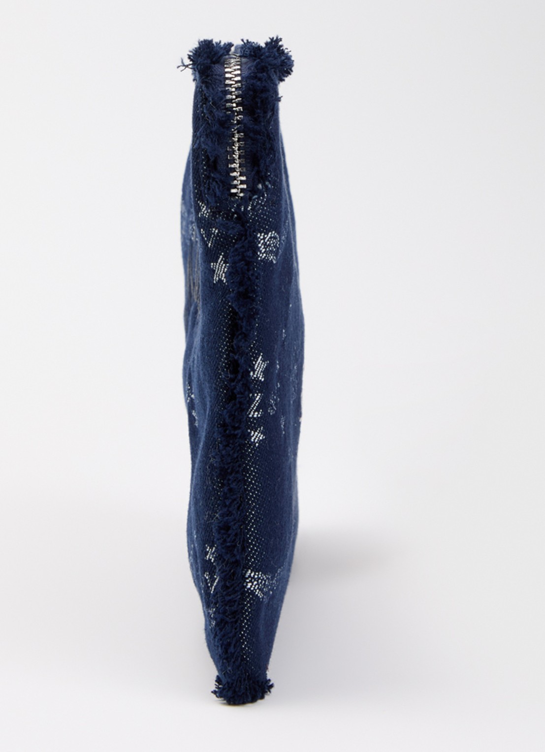 Zadig&Voltaire Angel Denim Monogram clutch met logoborduring  - detail 2 donkerblauw