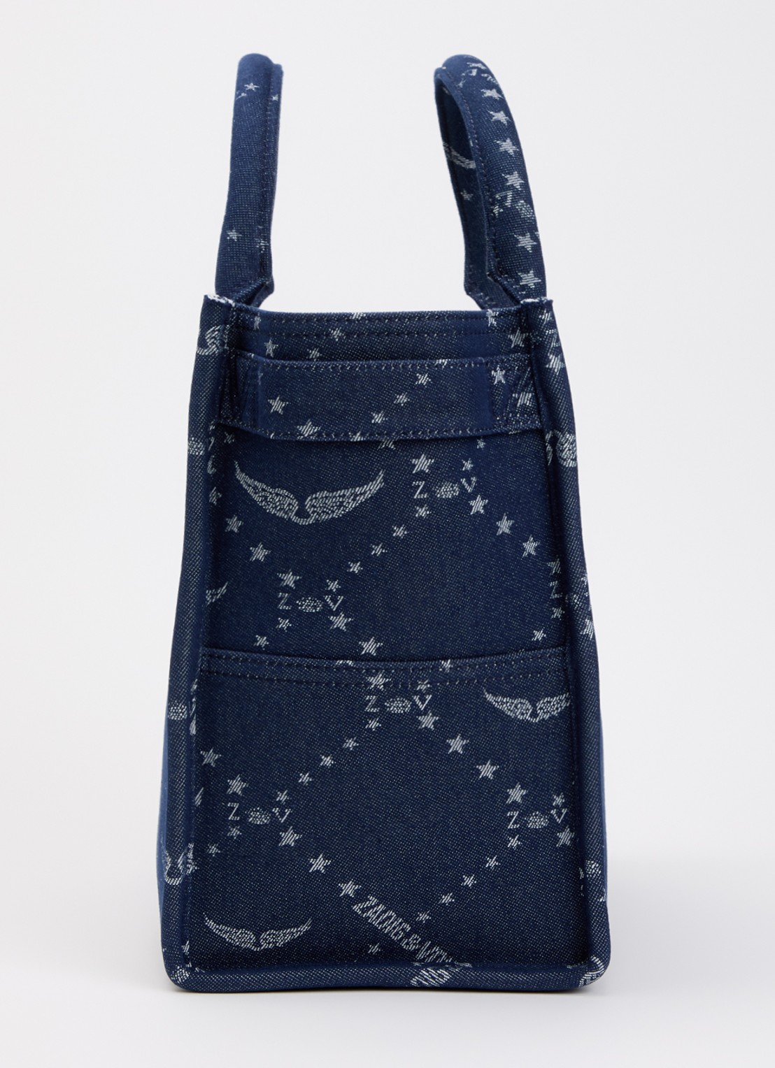 Zadig&Voltaire Angel Tote handtas van denim met afneembare schouderriem  - detail 4 donkerblauw