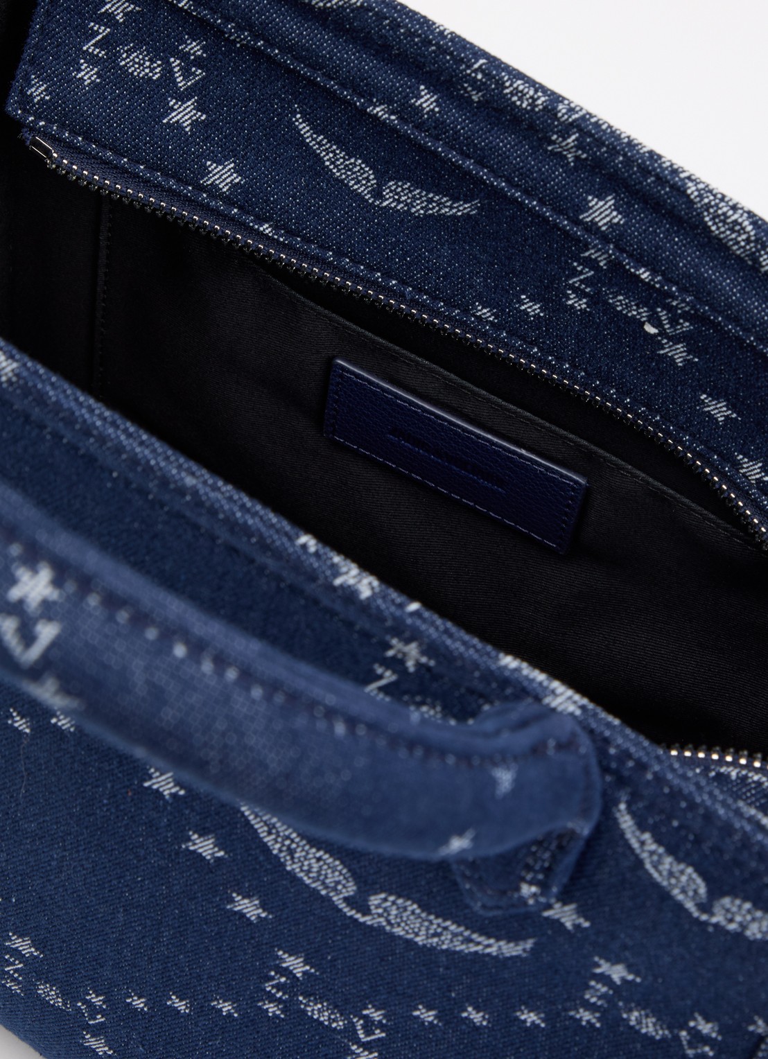 Zadig&Voltaire Angel Tote xs handtas van denim met afneembare schouderriem - detail 2 donkerblauw
