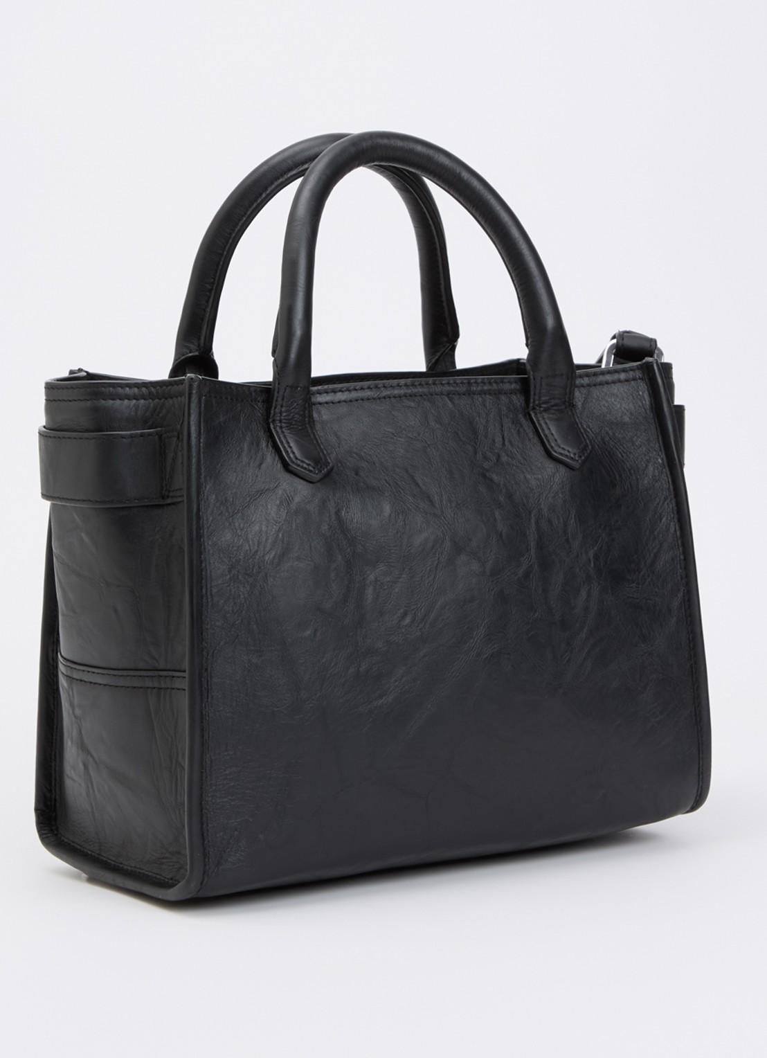 Zadig&Voltaire Angel Tote XS handtas van leer met logo - achterkant 7 zwart